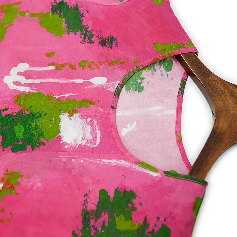 BirdTree-zijde dubbel crêpe elegant T-shirt, O-hals korte mouw print, damesmode losse tops voor woon-werkverkeer, 2026 lente T5D859CC