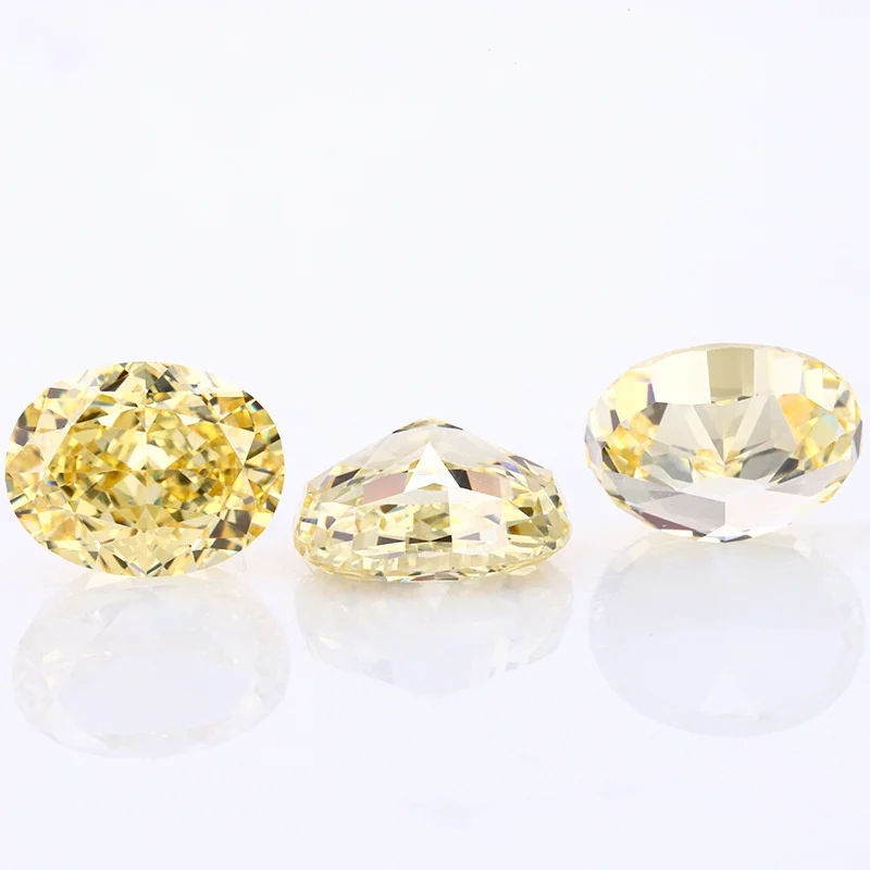 5A+ Quality Oval Ice Cut Cubic Zirconia Stones Loose 5x7-9x11mm Various Colors Pink Yellow Purple Loose CZ  Gemstones