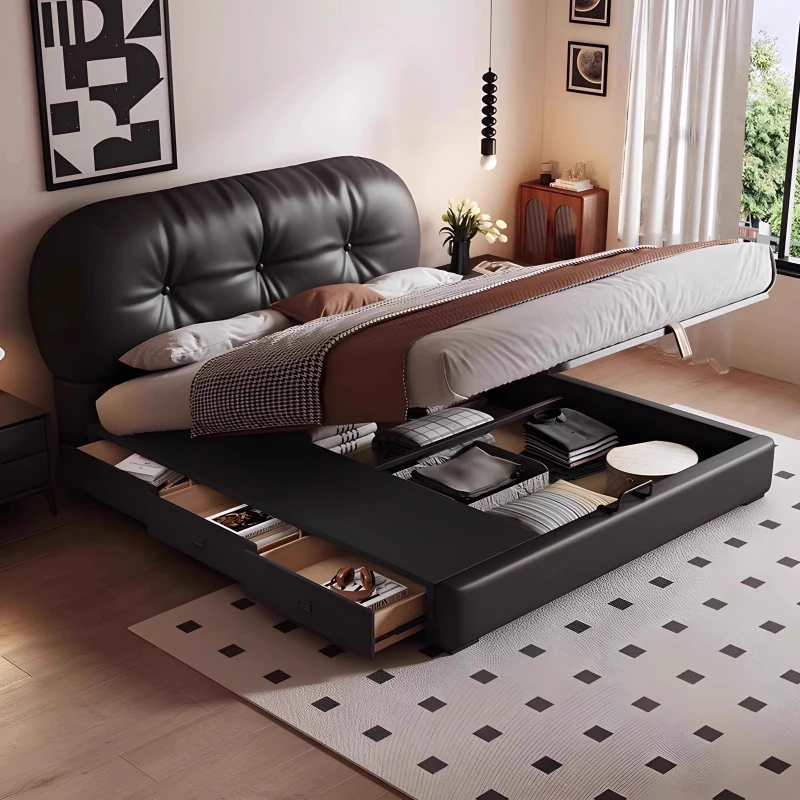 

Princess Reading Bed Double Storage Cheap Designer Vintage Aesthetics Bed Comfortable Fashionable Muebles Bedroom Furniture