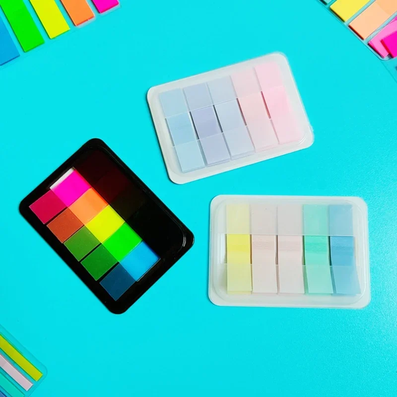 1 Box 100pcs  Writable Page Index Stickers Extractable Sticky Tabs Page Markers Tabs Transparent Color Sticky Notes