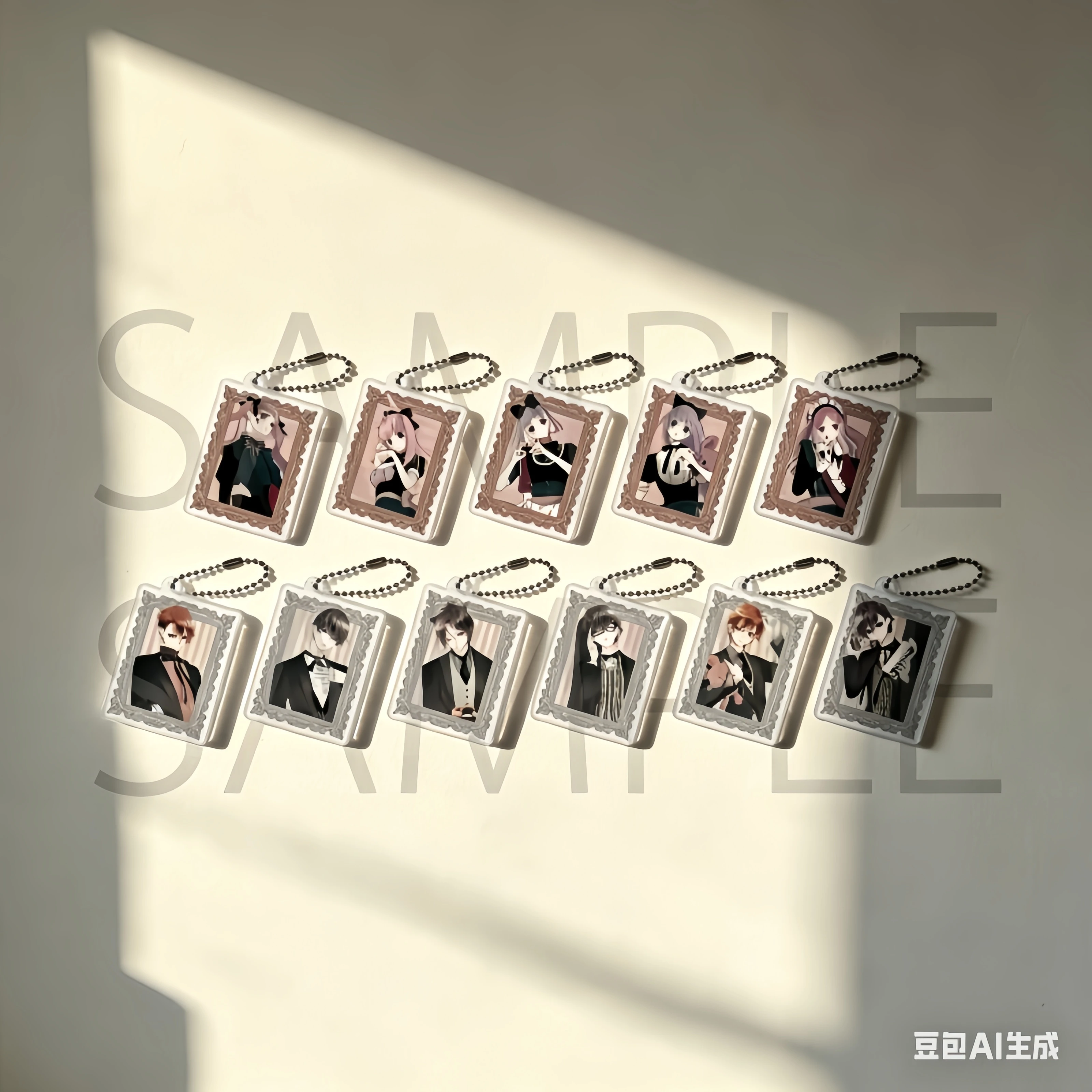 Monochrome Shonen Shojo Keychain Acrylic Chigaya/Ukyo/Chocho Kawaii Pendants Tomoyo Hanging Ornaments Keyring Birthday Gift 6cm