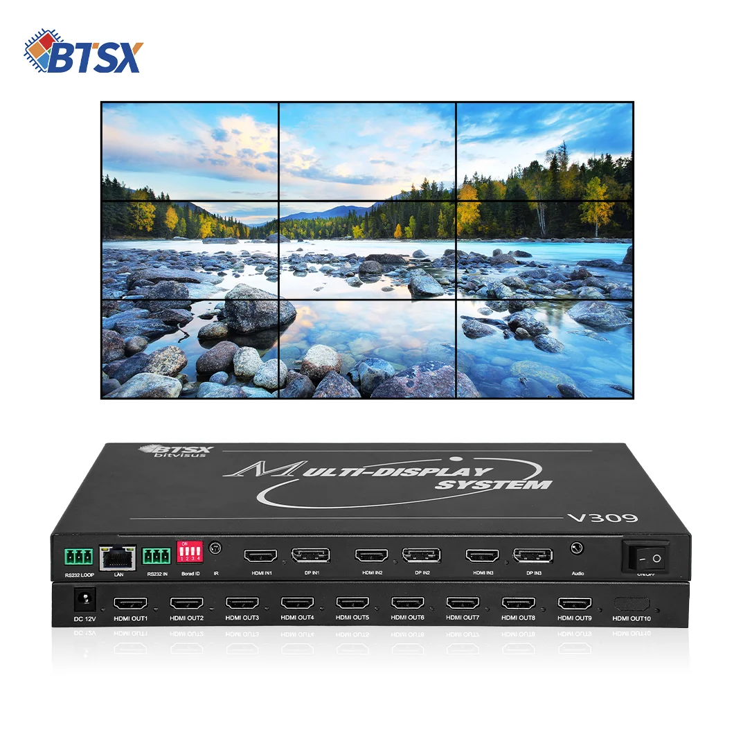 2x3 Multi-Monitor Display Expander Wider Field Vision TV Wall Controller 9 Screen Any Layout HDMI Multi-Screen Expander