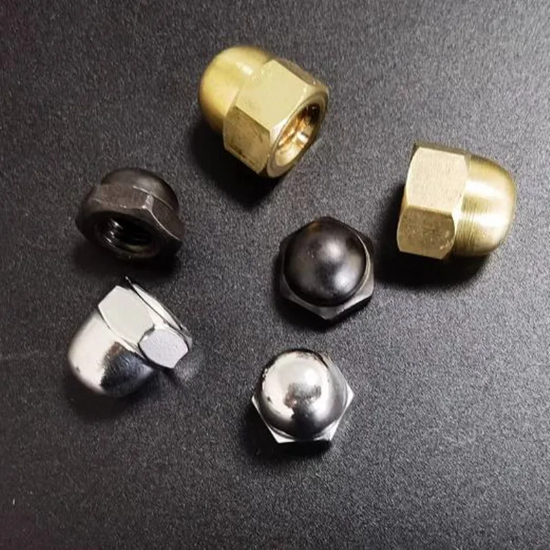 1-20 قطعة الجوزة كاب الجوز M3 M4 M5 M6 M8 M10 M12 M14 M16 الصلب مع وعاء من الستانليس ستيل الأسود 304 النحاس الزخرفية صواميل أغطية قبعات يغطي #1