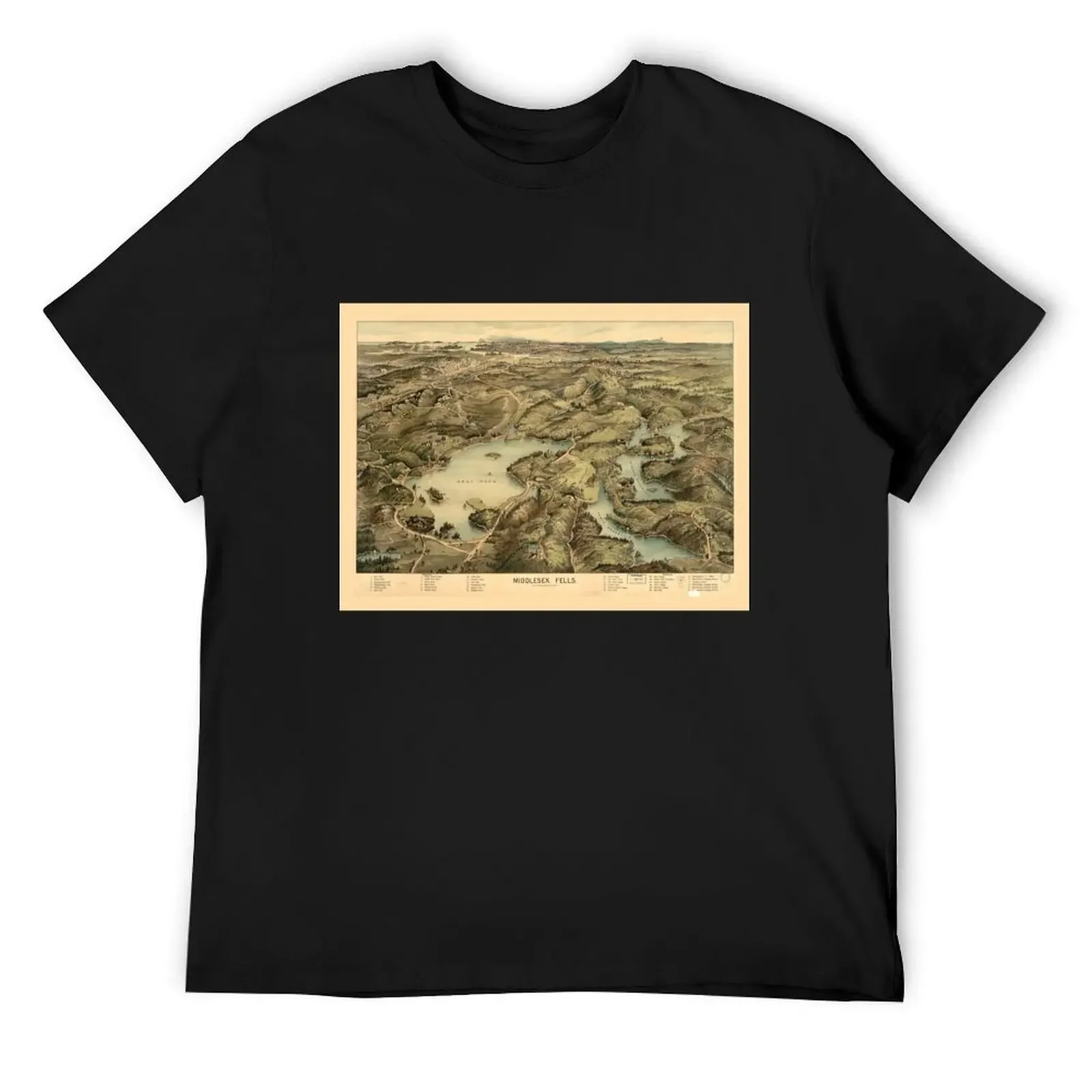 Aerial View of Middlesex Fells, Massachusetts (1903) T-Shirt animal prinfor boys vintage big and tall t shirts for men