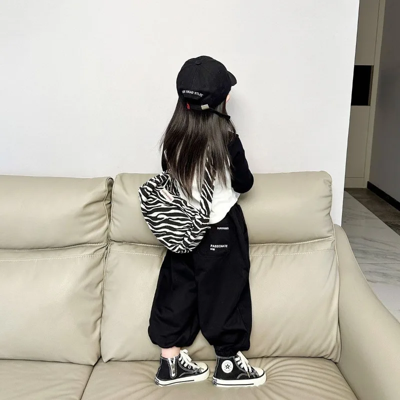 ZOETOPKID Children's Sets Spring Autumn Set 2026 New Boys Girls' Hoodie Black Pants Fashion Kids Sports Two Piece Set 4