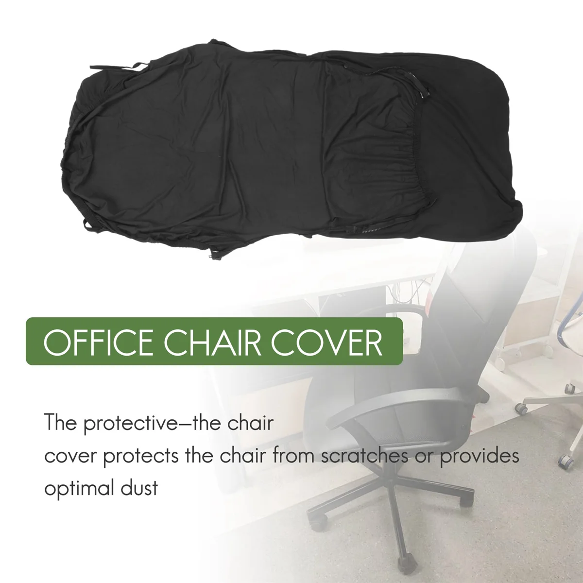 Juste de protection élastique pour chaise de bureau, noire, siamoise, fauteuil d'ordinateur