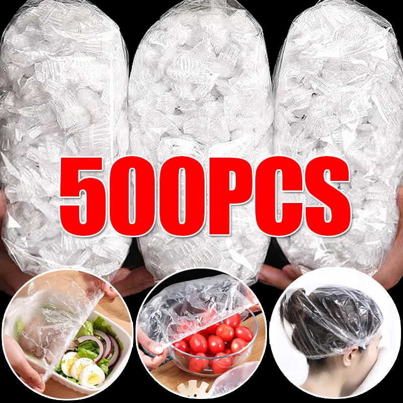 Disposable Transparent Food Cover Elastic Bowl Cover Food Lids Plastic Wraps Fresh-keep Bags for Home Kitchen Storage Wholesale