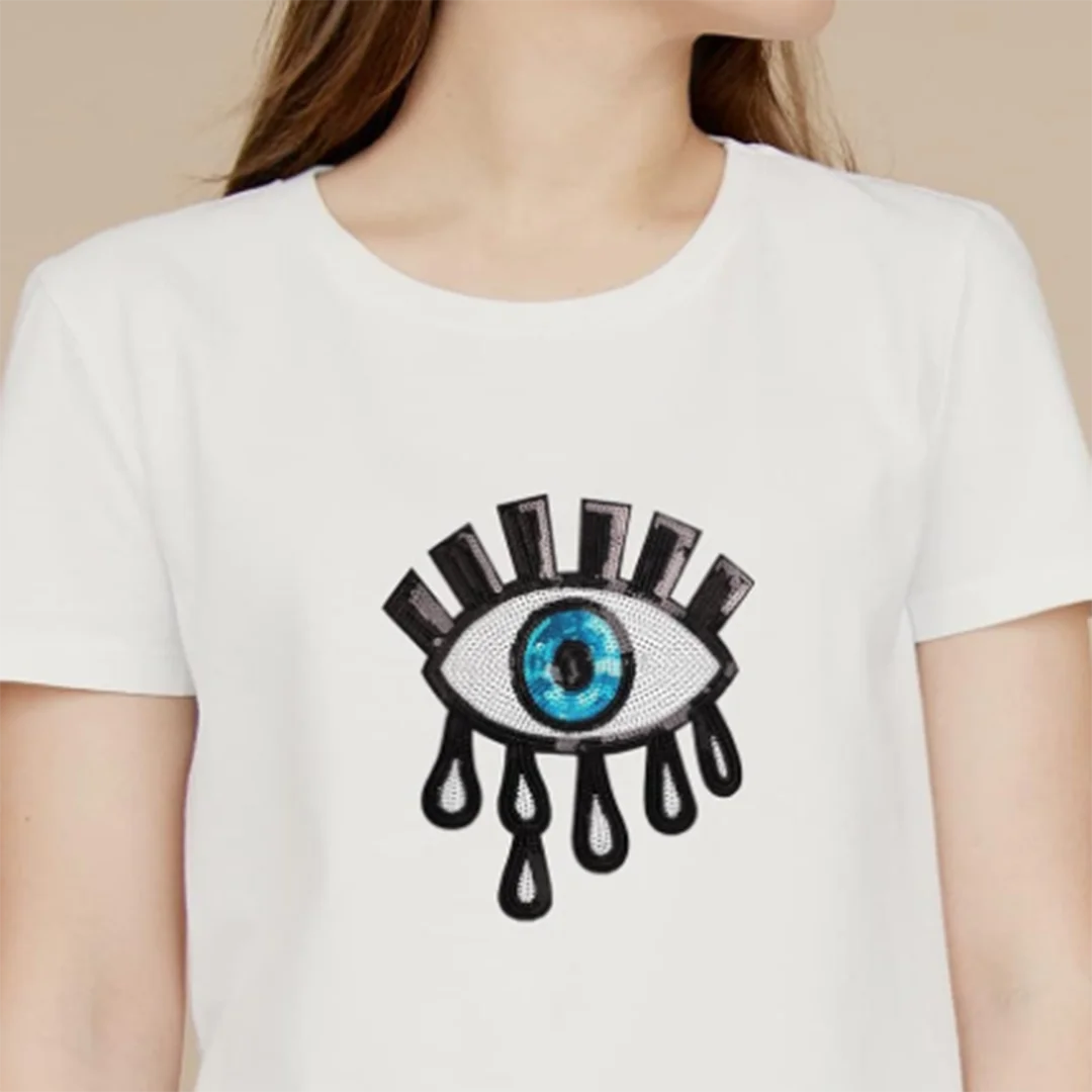 الجملة عين الشر الحديد على التصحيح حجم كبير مطرزة النخيل الطوطم للسترات وحقائب الظهر #3