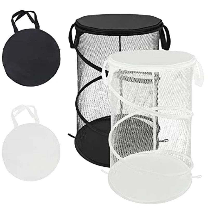 

Transparent Mesh Folding Laundry Basket Home Portable Storage PopUp Dirty Clothes Basket Folding Dirty Clothes Basket