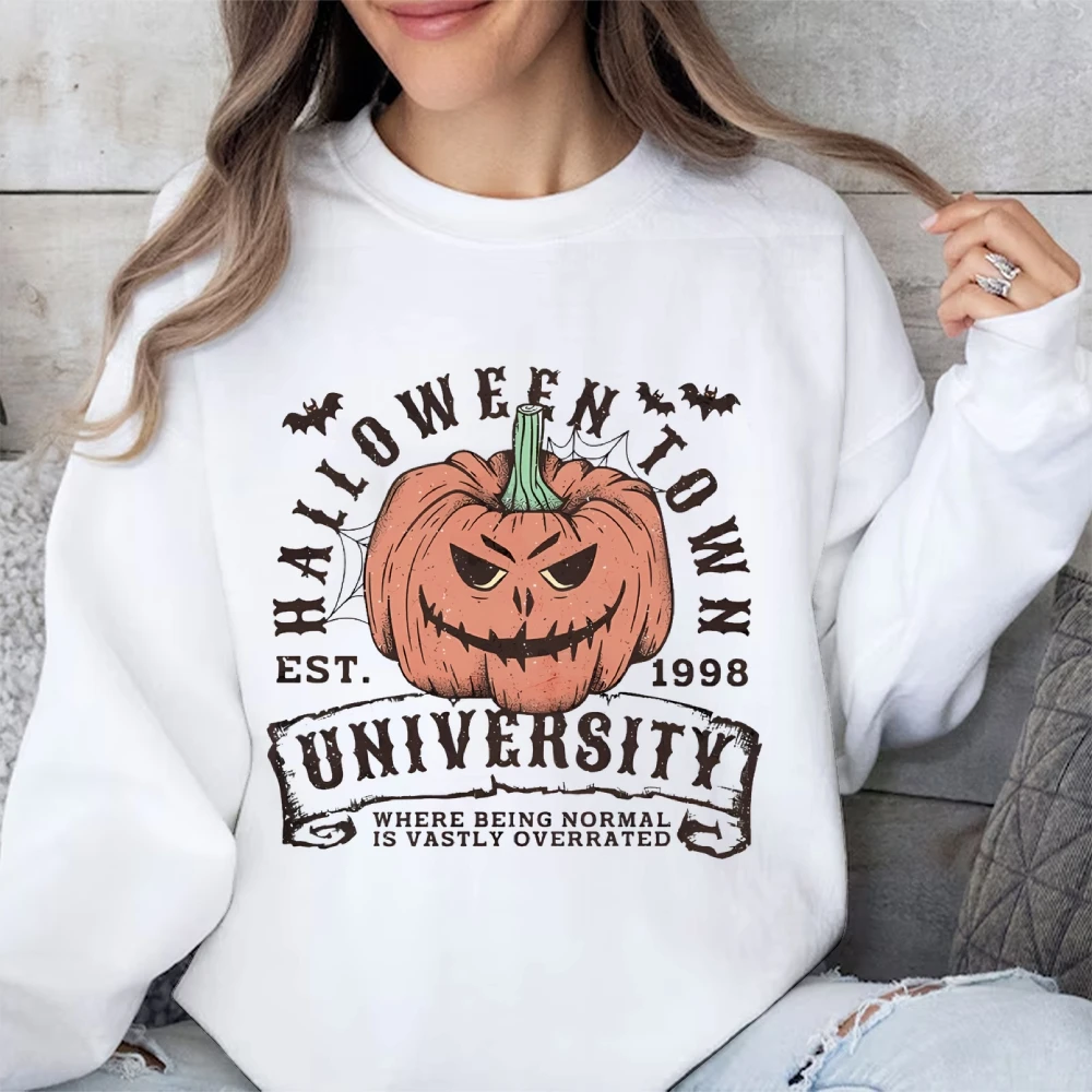 Cotton High Quality Hoodie Halloween Pumpkin Letter Graphic Print Loose Shoulder Trend Designer 2024 New Fashion Sweatshirt