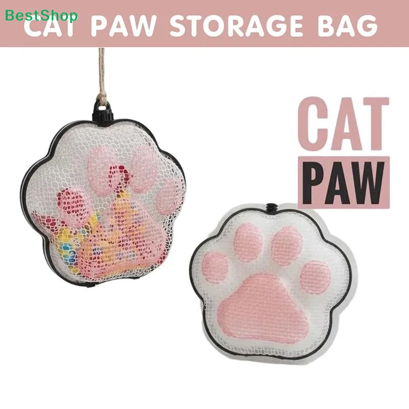 Animal Cute Shaped Mesh Storage Bag With Hanging And Breathable Design Perfect For Storing Small Toys Hair Clips