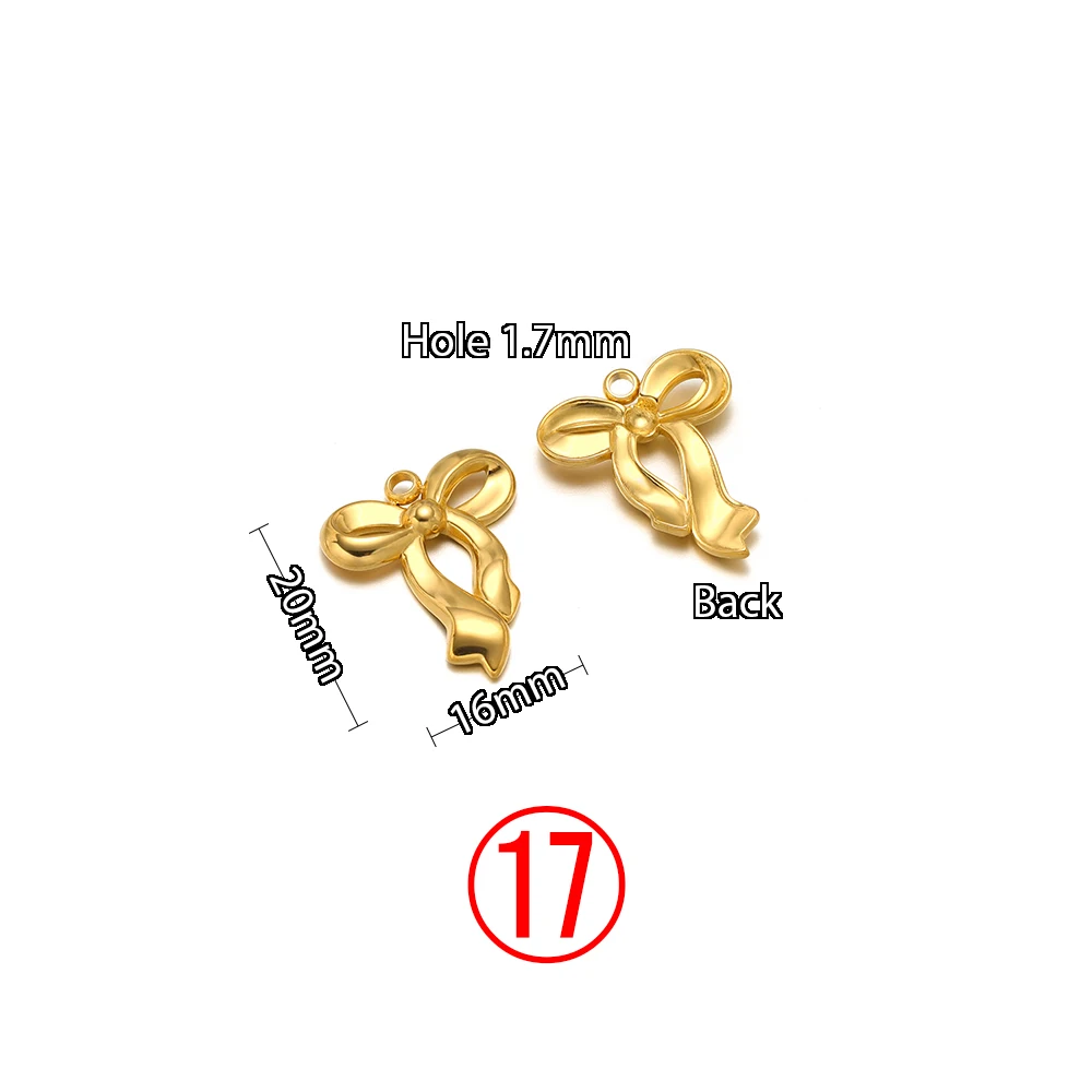 5 Stück Edelstahl-Schleifenanhänger, niedliche Mode-Sommer-Serie, schlichter Stil, Anhänger für Halsketten, Ohrringe, handgemachter DIY-Schmuck – Detail 19