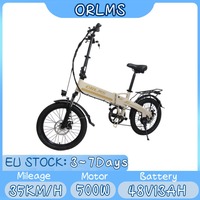 Orlms-S9 500W 48V13AH Lithium Battery Foldable Electric bike 20-inch Fat Tire Mountain Adult E-bike City Riding Electric bike