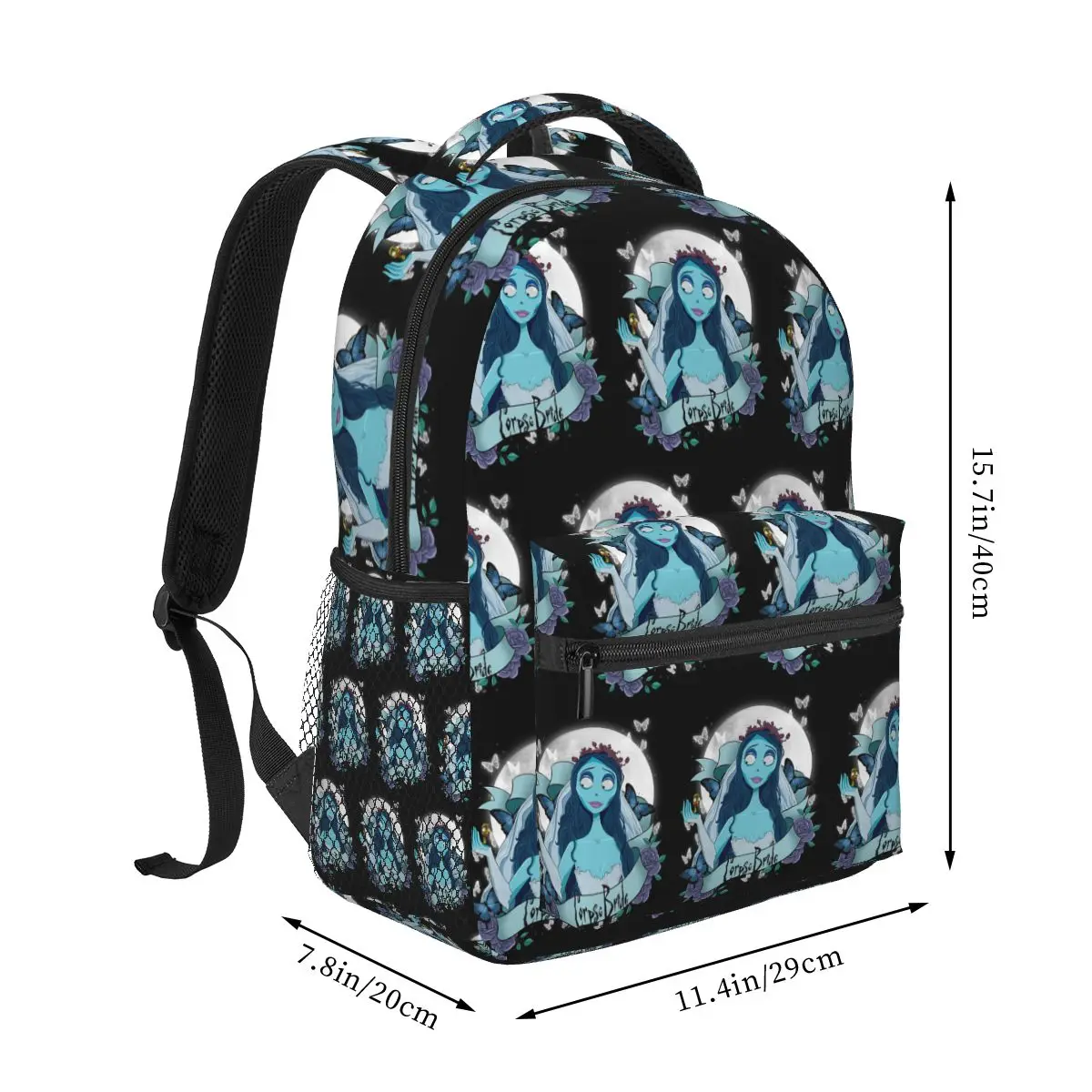 Corpse Emily Butterfly Moon Backpack Hot Sale Daypack Large Capacity Kids BookBag School Bag Shoulder Bags for Men Women
