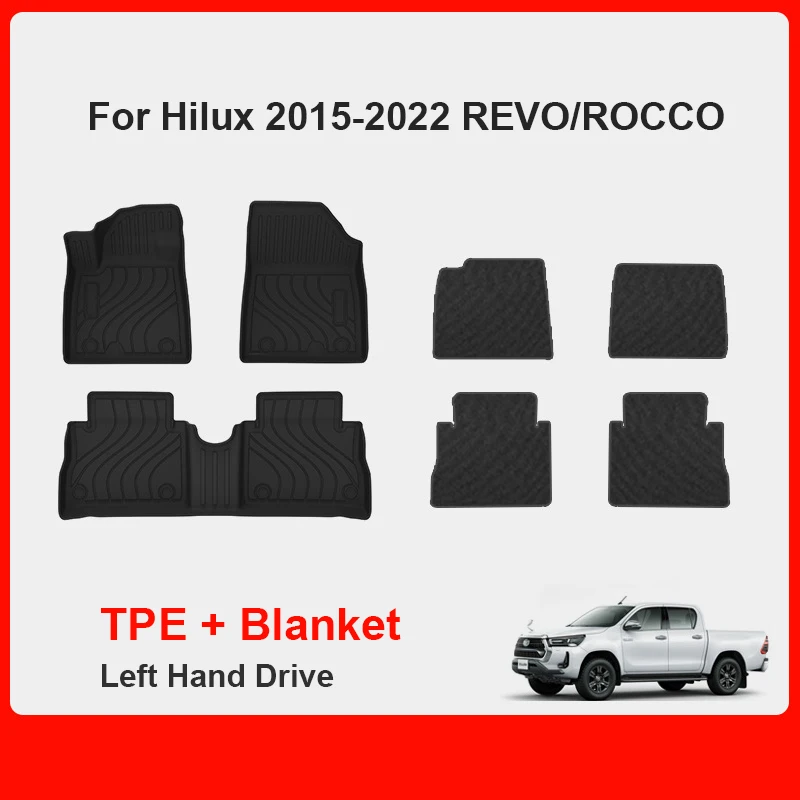 Custom Fit Car Interior Accessories TPE Floor Mat for Toyota Hilux 2009-2022 REVO ROCCO Version Left and Right Hand Drive