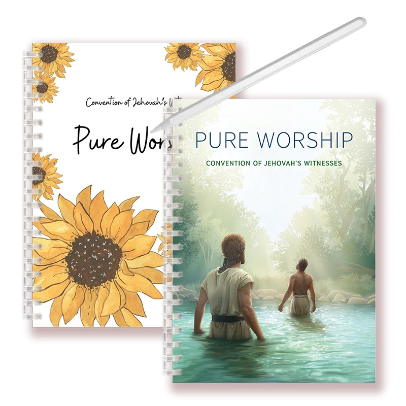 A5 Spiral Notebook | Pure Worship JW Regional Convention Note Book Jehovahs Witnesses | Floral Vintage Heart Writing Journal