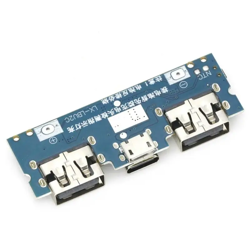 18650 Boost Battery Charger Module 2.4A Dual USB Micro Type-C for DIY Outdoor Portable Mobile Power Bank
