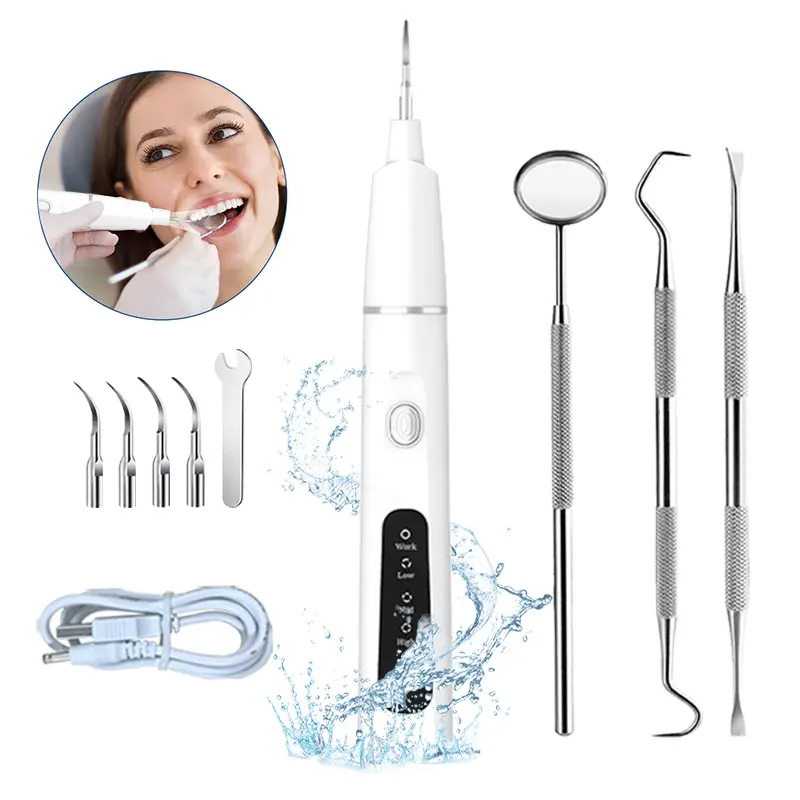

Teeth Cleaner Kit Machine Dental Electric at Home Plaque Removal Teeth Tartar Remover Ultrasonic Calculus Remover Tooth Cleaner