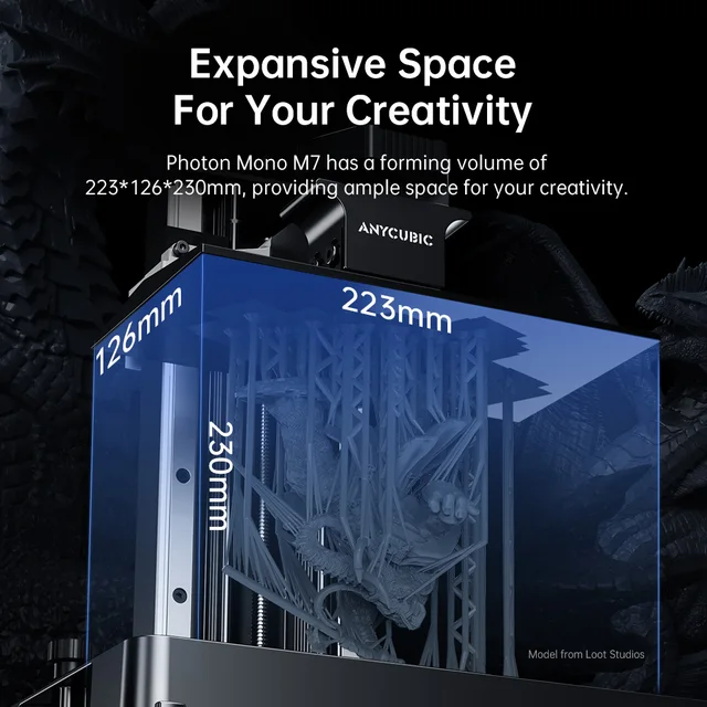 ANYCUBIC Photon Mono M7 Mono MSLA 3D Printer High Speed Resin Photocuring 14K 3D Printer 10'' LCD Printing Size 223*230*126mm 4 ANYCUBIC Photon Mono M7 Resin 3D Printer – 10.1" 14K Mono LCD, High-Speed MSLA – view 4