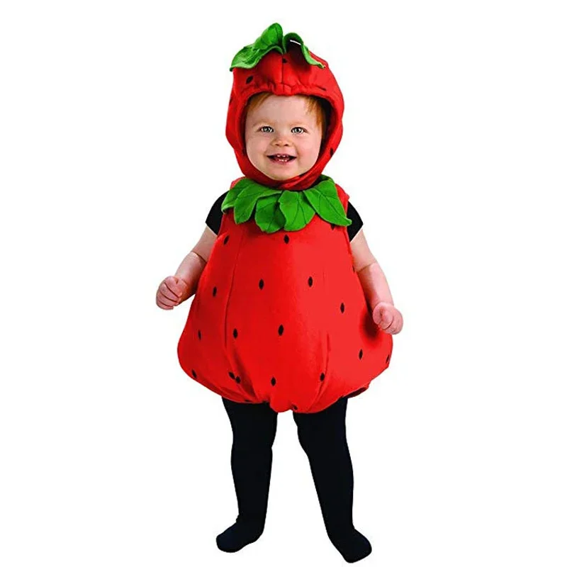 Vêtements de dessin animé pour bébés garçons et filles, costume de cosplay d\'Halloween Harvey Fruit, tenue de nouveau-né, ensemble de vêtements pour