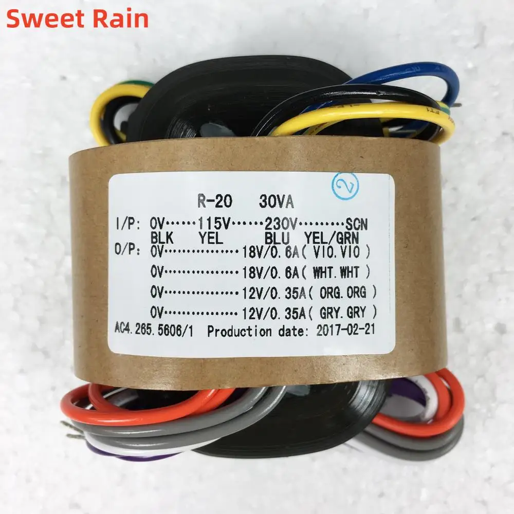 R-type power transformer 30W 18V × 2+12V × 2 R N audio transformer copper wire 115V-230V  high quality  R-Core 30W 18V×2 + 12V×2