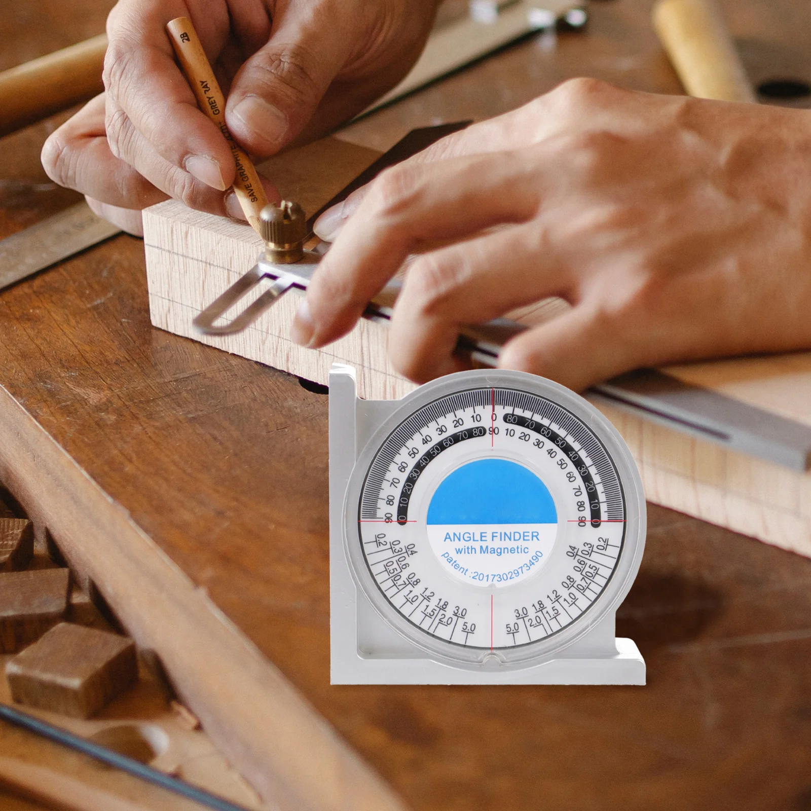 

Angle Meter Multi-functional Gauge Protractor Slopes Measuring Tool Inclinometer Silver Lightweight Portable Durable