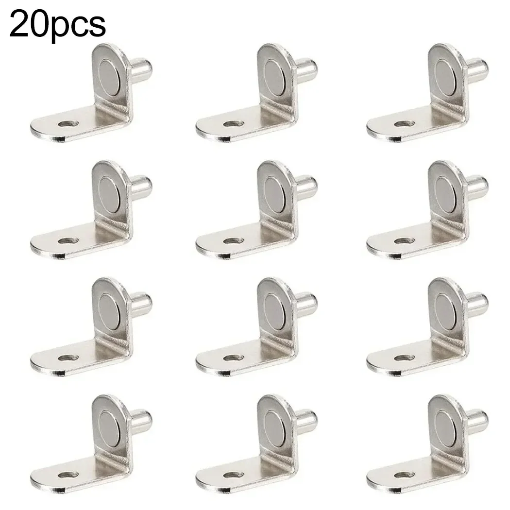 

20Pcs Shelf Brackets Support Studs Pegs 5mm Metal Pin Shelves Seperator Lot Corner Bracket Adjustable Angel Brace For Shelf