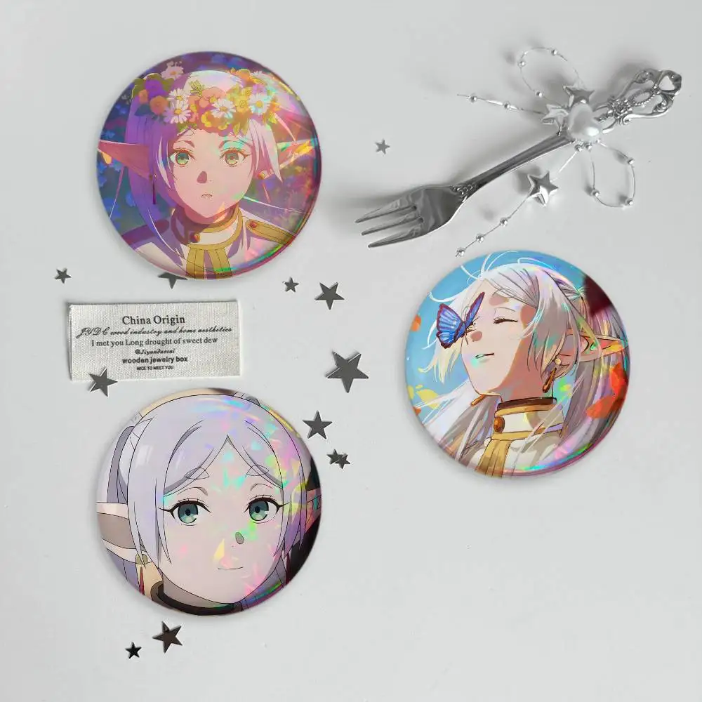 Anime F-Frieren Beyond J-Journey's End Brooches Cartoon Badge Pins Backpack Hat Accessories Friend Gift