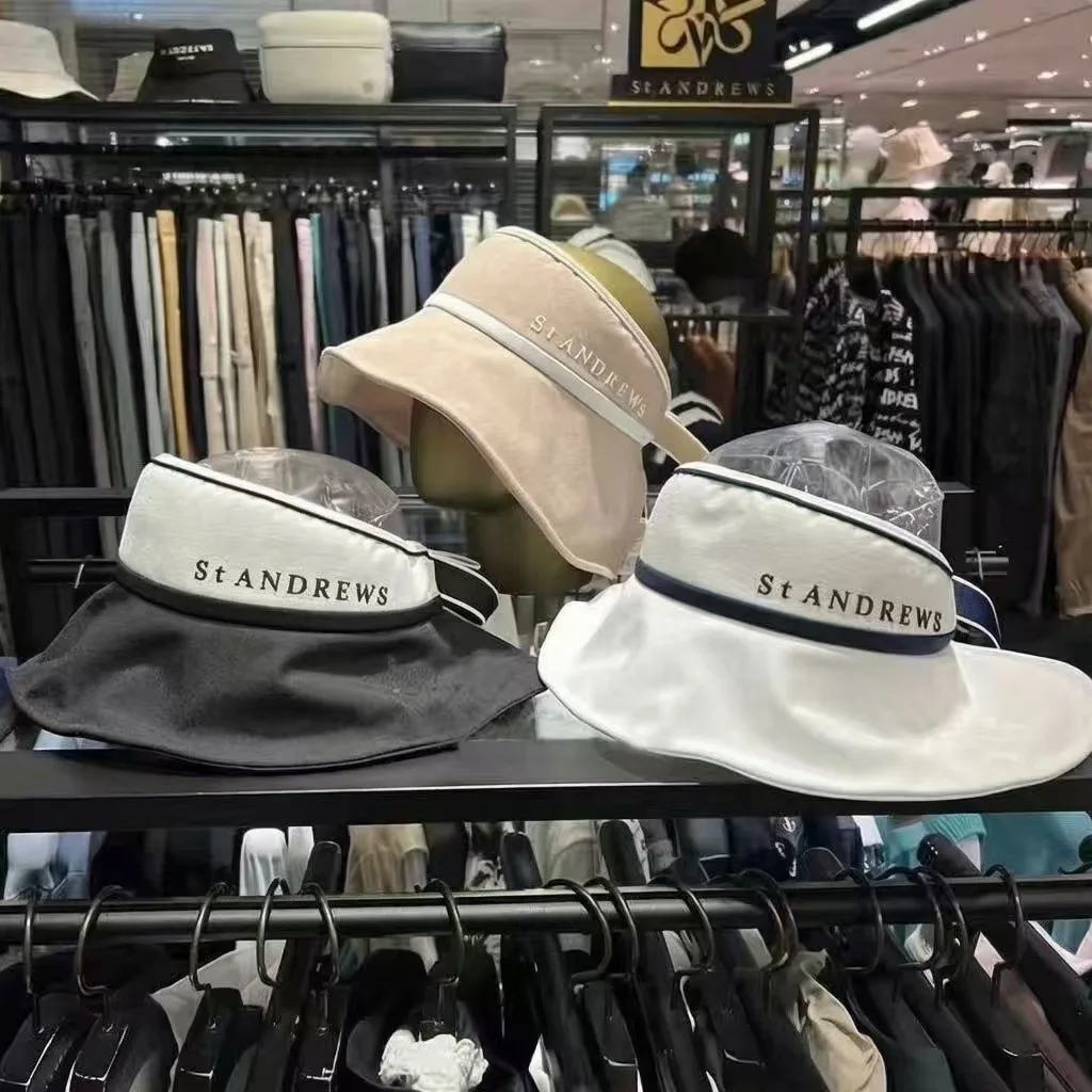 St ANDREWS Women Golf Visor Hat Large Brim UV Protection Empty Top Sun Hat Outdoor Sports Adjustable Golf Cap Christmas Gift