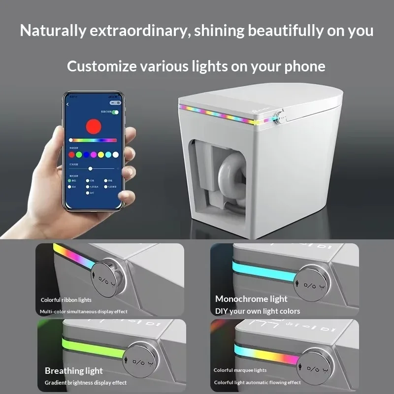Smart Toilet Fully Automatic Instant-Heat No Water Pressure Limit Bubble Shield Automatic Lid-Opening Ceramic Heated Water