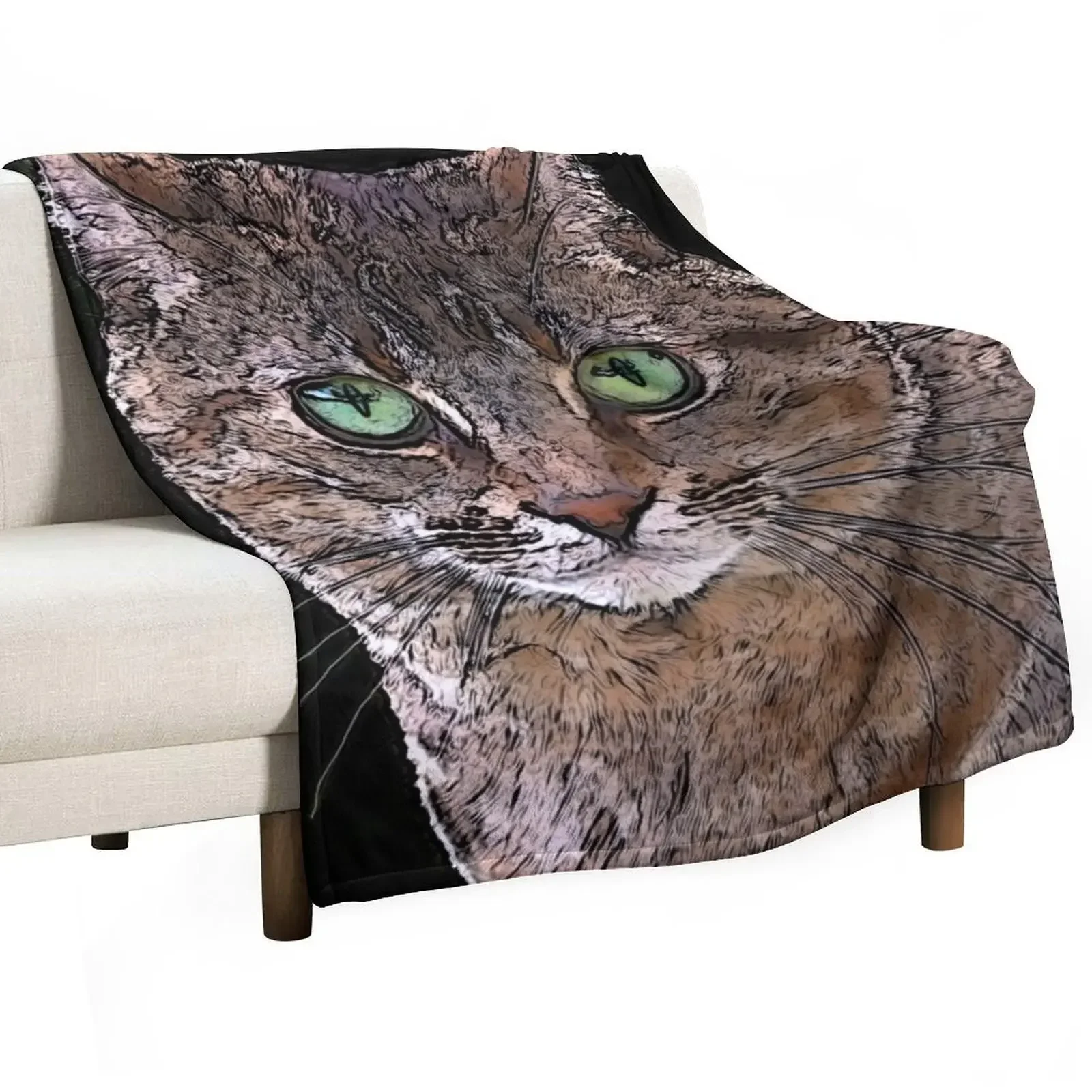 Cat focus! Throw Blanket Tourist heavy to sleep Blankets Sofas Of Decoration Summer Warm Thermals For Travel Blankets