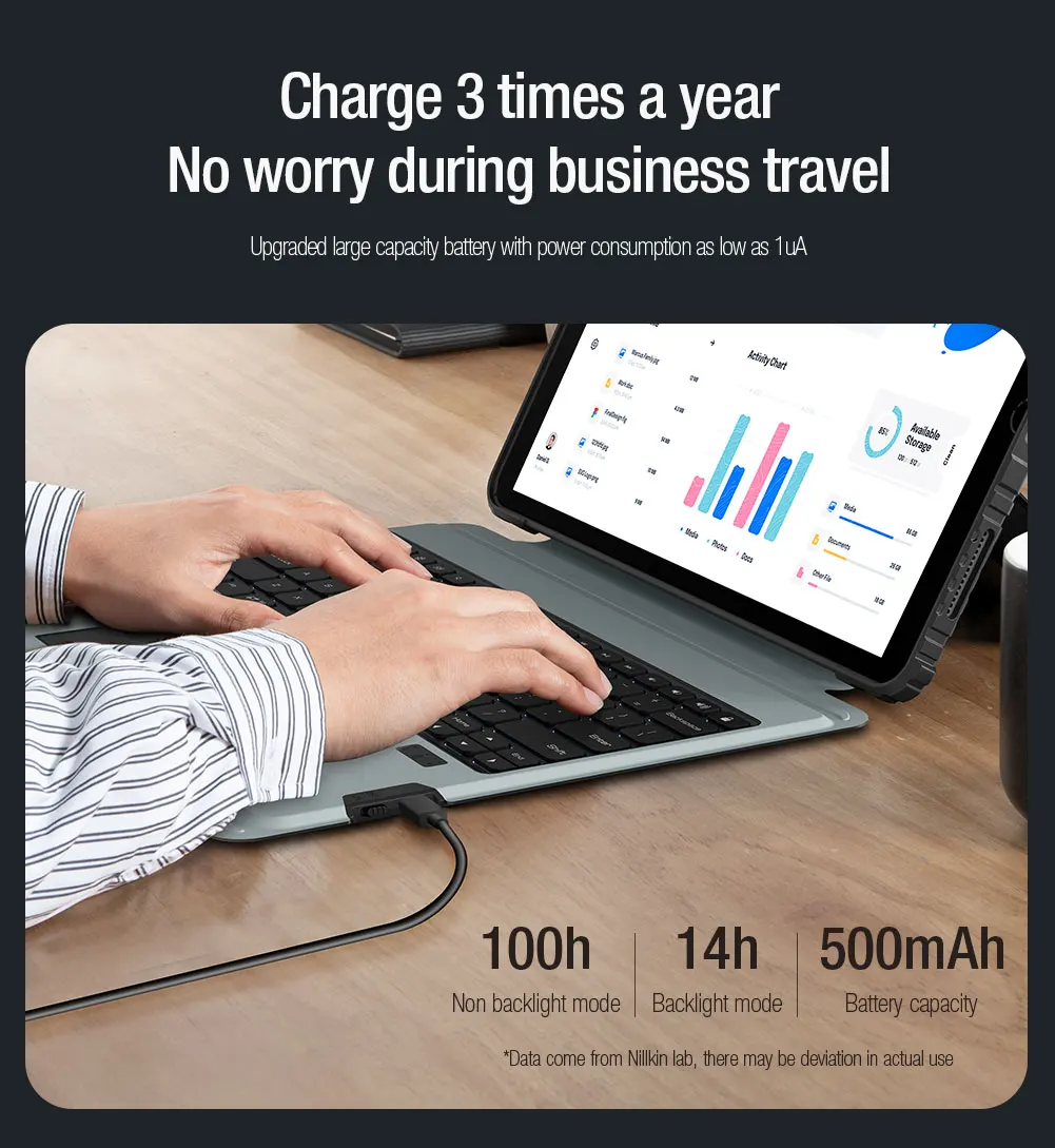 

For iPad Pro 13 2024 2025/ Pro 11 2024 2025 Nillkin Bumper Backlight Keyboard Bluetooth Case Removable Adjustable Stand Keyboard