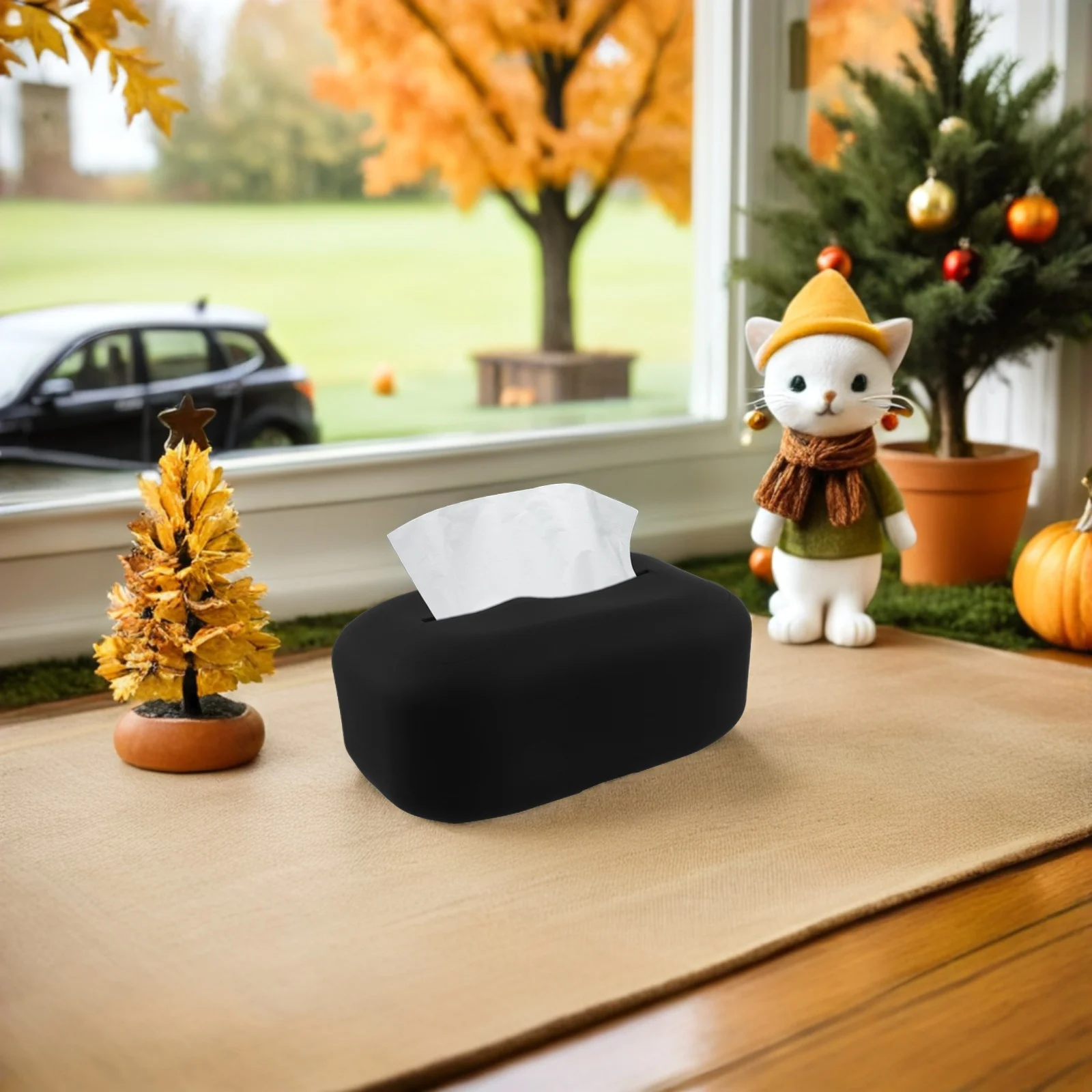 

Автомобильная коробка для салфеток - современный силиконовый держатель для салфеток для авто - стильный подвесной диспенсер для автомобильного подлокотника, козырька на заднем сиденье