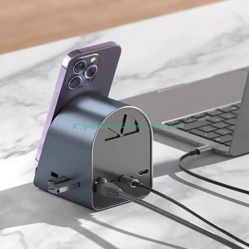 

SZ Multifunction USB C Docking Station 100W Power Delivery Wireless Charging 15W 11 Port Expansion for Office Devices