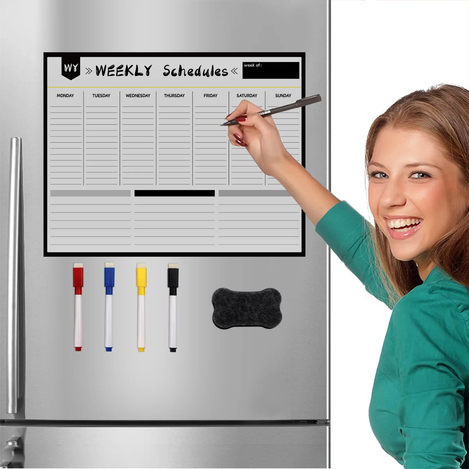30x40cm Magnetic Whiteboard Sticker Self-Adhesive Dry Erase Board for Fridge Office Planner Memo Drawing Kids Home