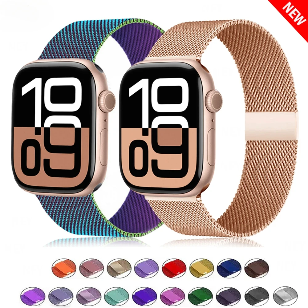 Milanese loop For Apple Watch straps 45mm 44mm 40mm 41mm 42mm-46mm sport bracelet iwatch series 8 7 6 5 4 3 SE 9 10 Ultra 2 49mm