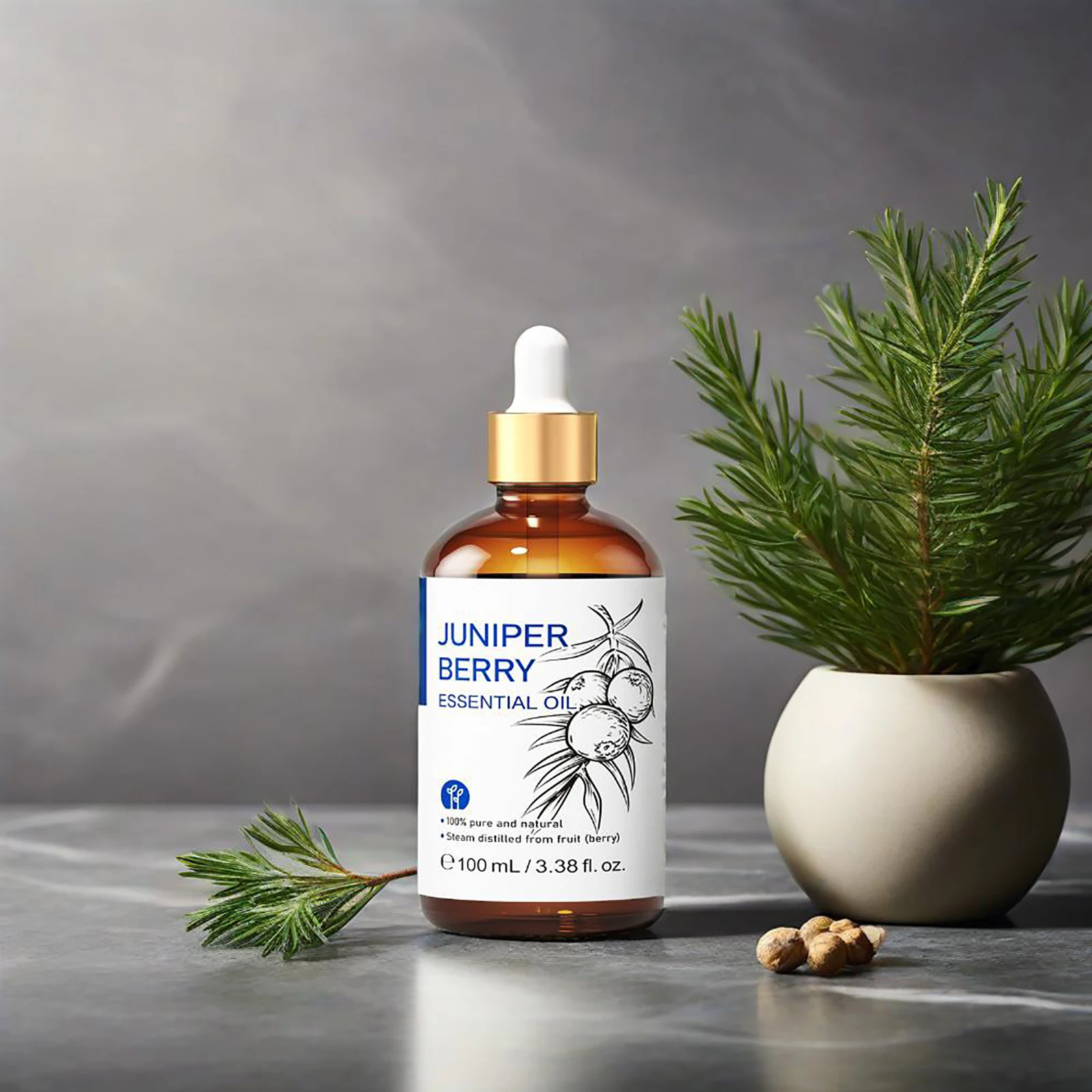 

HIQILI Juniper Berry Essential Oils 100ml for Pure Natural Massage Skin Care Stress Relief Lemon Eucalyptus​​ Ylang Ylang Oil