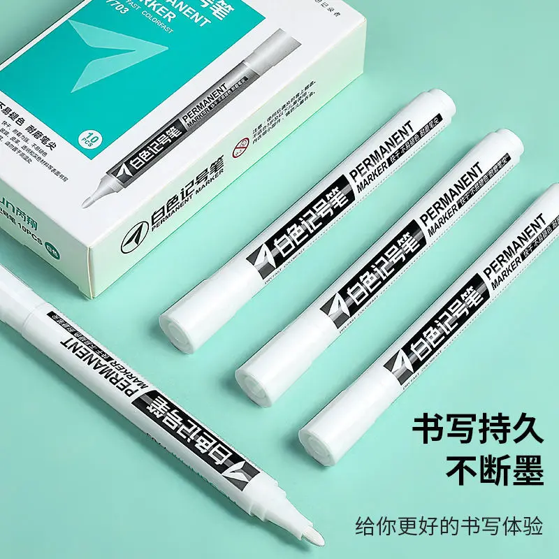 White Waterproof Rubber Permanent Paint Marker Pen Car Tyre Tread Environmental Tire Painting Graffti Pen