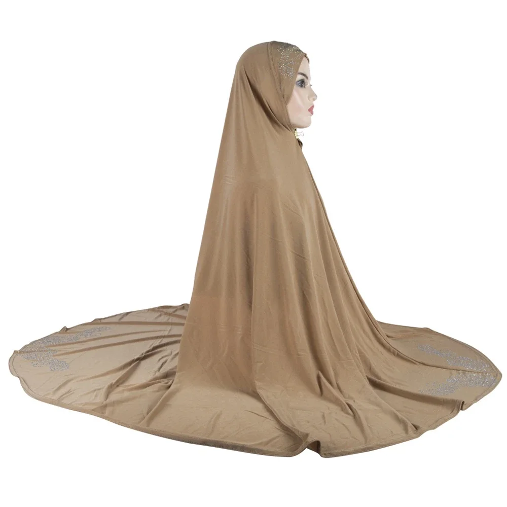 

Большой размер накладного хиджаба Химар, готовый шарф мгновенного производства, женская мусульманская вуаль, никаб, молитва, бурqa, Рамадан, полное покрытие, одежда