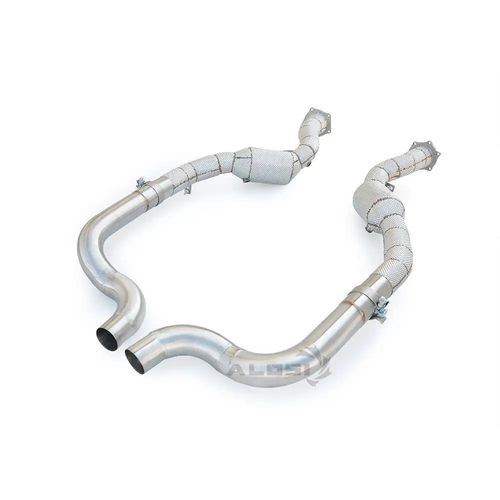 Exhaust downpipe for Bentley Flying Spur 2nd Generation 4.8T 2012-2018  with insulated straight through downpipe exhaust high-pe