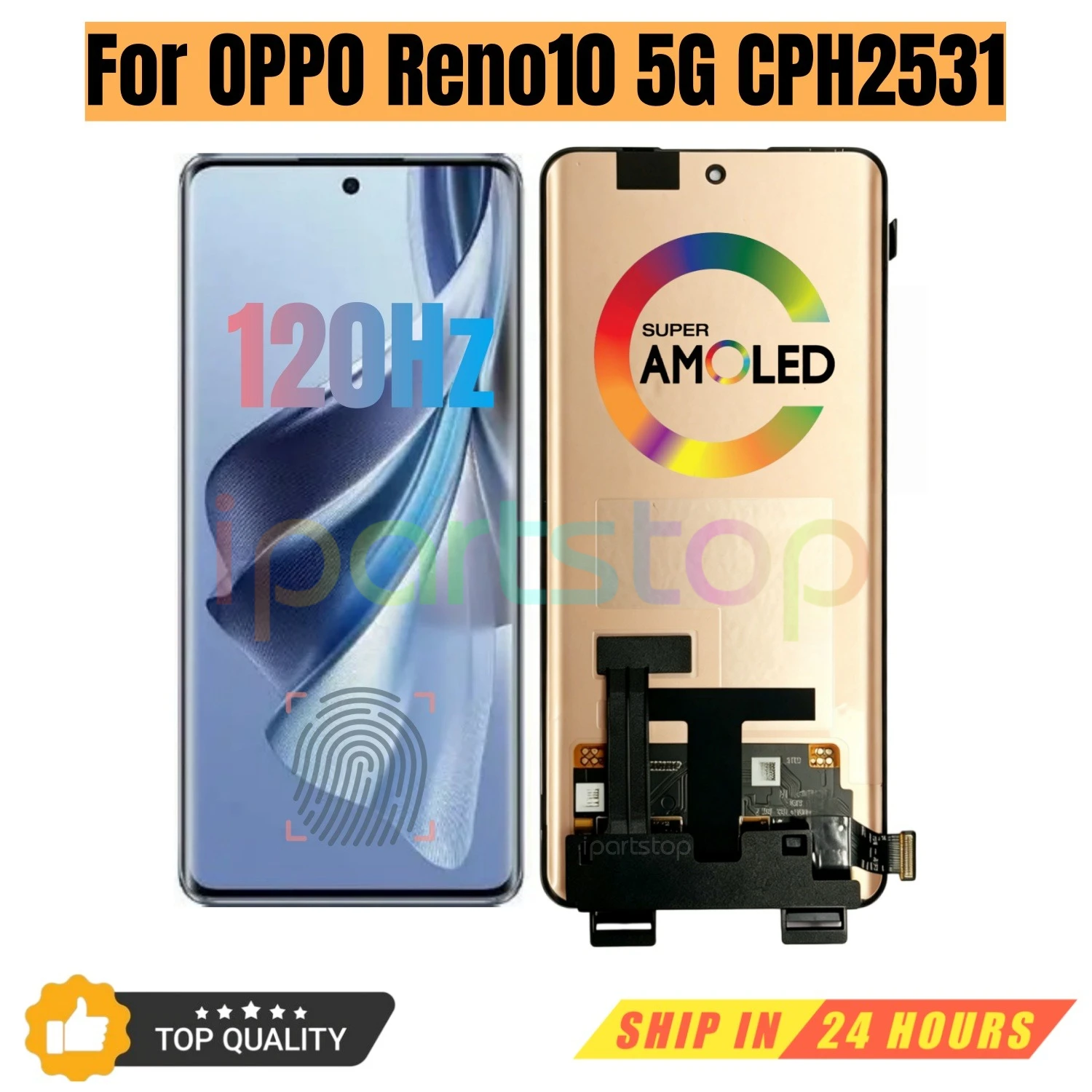 iparts-replacement-new-display-for-oppo-reno10-5g-reno-10-cph2531-120hz-amoled-touch-screen-with-frame-assembly-oem-parts