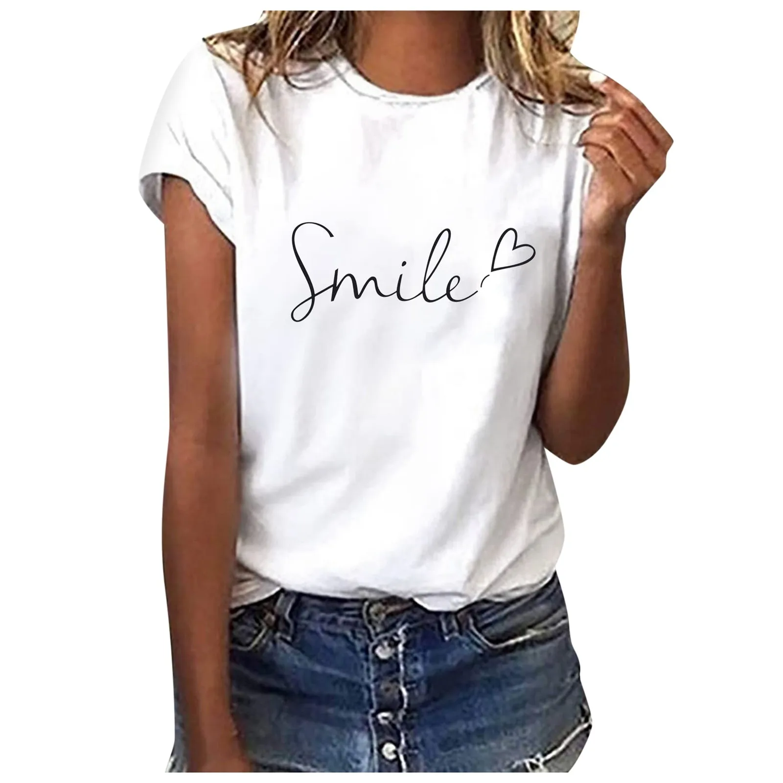 Casual Fashion Women Short Sleeve T-Shirt Letter Printed Summer T Shirts 2024 New Graphic Tees Tops Playeras Mujer