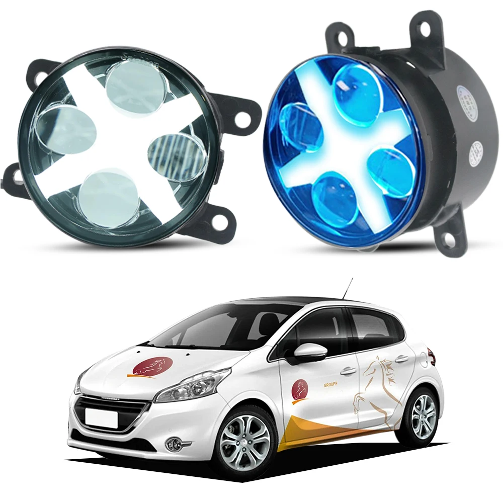 2X LED Fog Lights 40W For Peugeot 208 CA_ CC_ A9 2012 '13 '14 '15 '16 '17 2018 X-shaped DRL Day Light Daytime Running Lamp