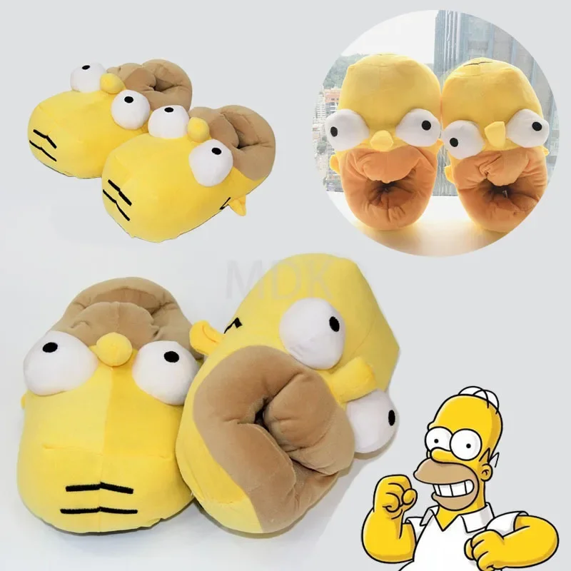 Cartoon Men Women Winter Home Slippers Simpson Shoes Non-slip Soft Winter Warm House Slippers Indoor Bedroom cute Lovers Couples