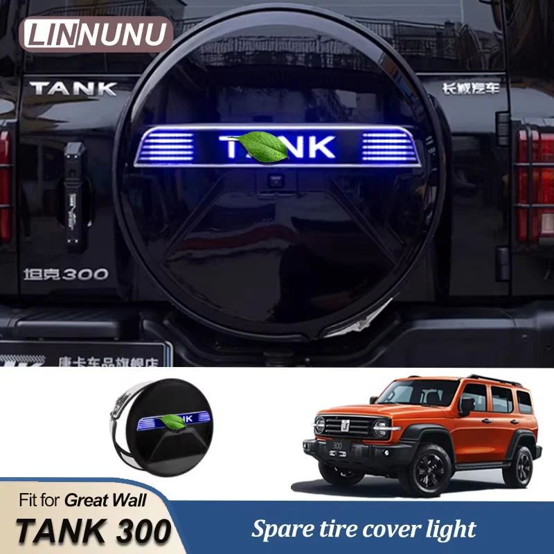 

LINNUNU Car Spare tire cover with lights For Great Wall GWM WEY Tank 300 Spare wheel Cover Full Package Tailgate Tire Covers
