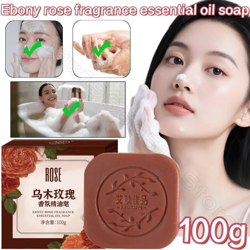 

Ebony Rose Fragrance Essential Oil Soap 100ml Perfume Soap Lasting Fragrance Cleansing Facial Bath Essential Oil Handmade Soap