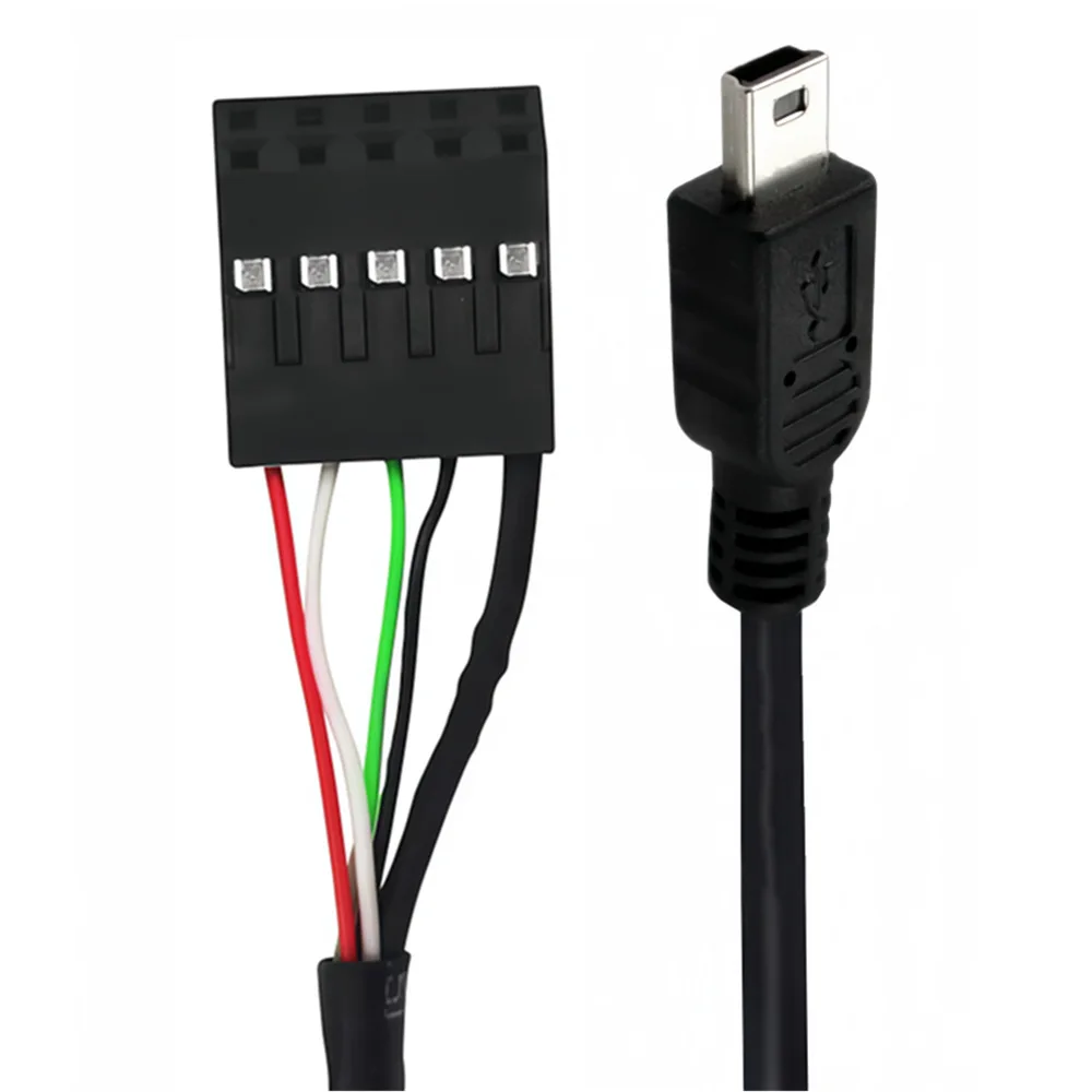 50CM USB 2.0 Micro 5Pin /Mini 5Pin Male to 9Pin Female 2.54 USB Header PCB Motherboard Cable Left/Right angle
