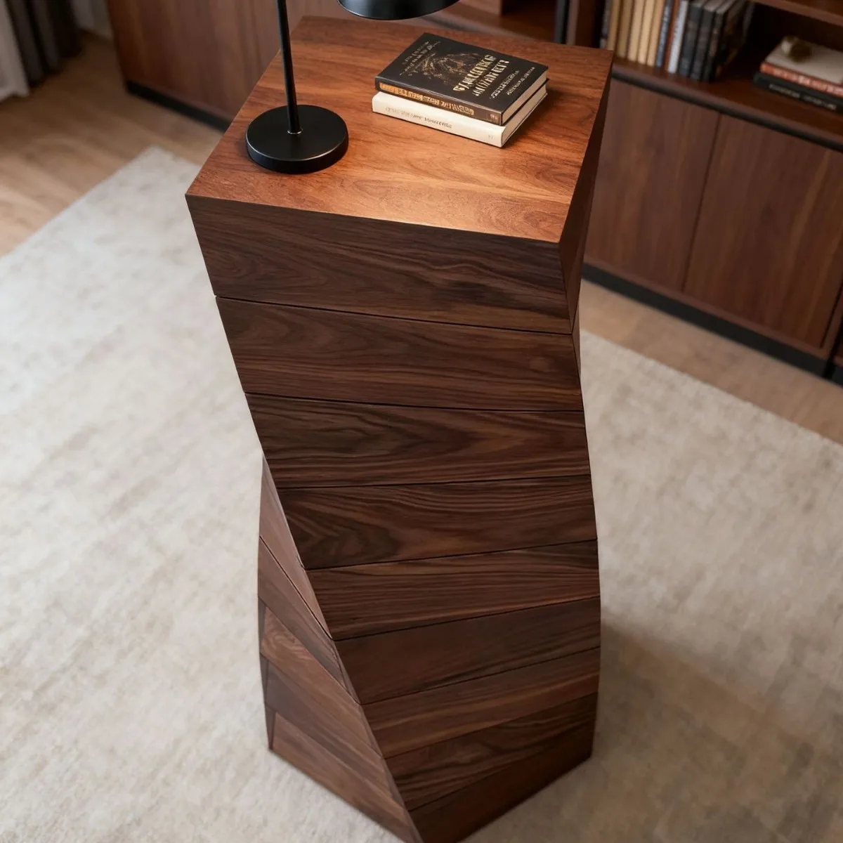 North American Black Walnut Seven-Drawer Cabinet New Chinese Style Twisted Drawers Light Luxury Living Room Study Room Cabinet