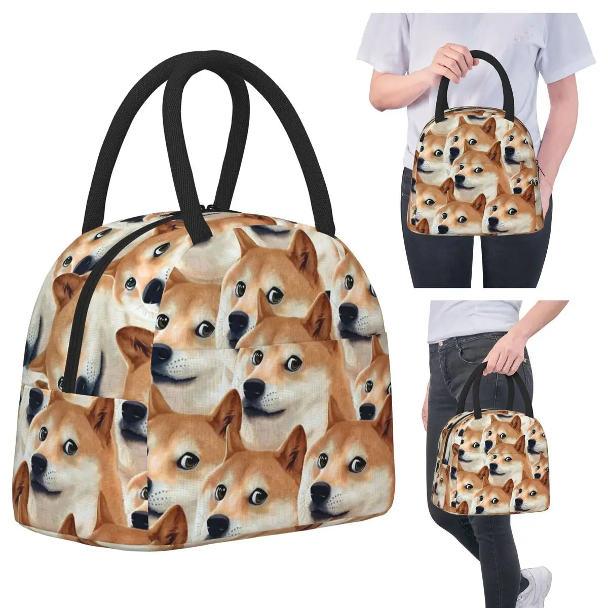 

Doge Shiba Inu Memes Изолированная сумка для обеда для женщин Офисный холодильник Термальная коробка для еды Портативные коробки для завтрака Контейнер