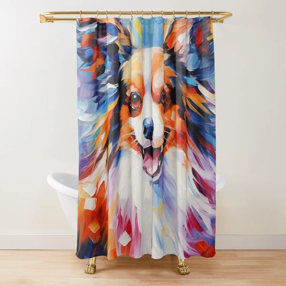 

A Papillon Dog Portrait Shower Curtain Shower Sets For Bathroom Bathroom And Shower Cover Elegant Bathroom Curtain